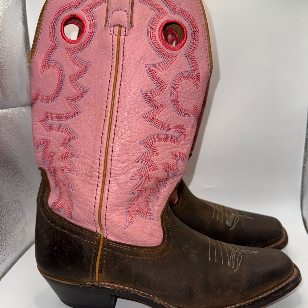 Pink and Brown Western Boots